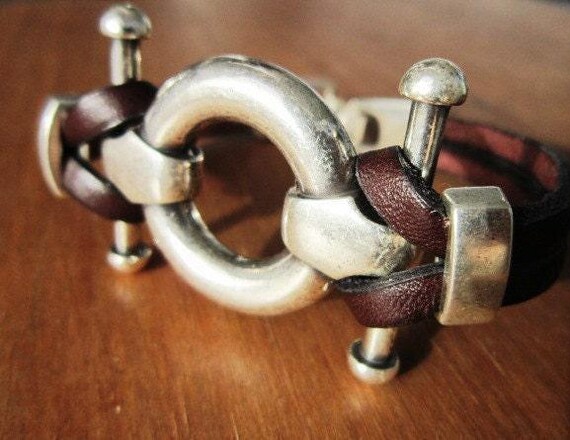 Personalized Leather & Silver Beaded Bracelet Gifts for Men • Handmade Mens Jewelry • Birthday Gift or Custom Jewelry Gift for Him by Kekugi