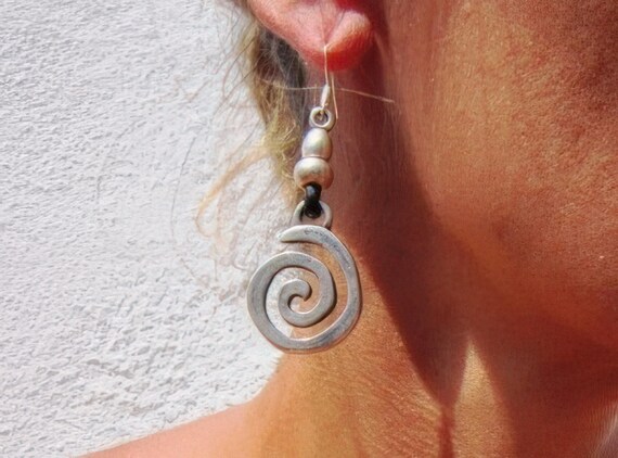 Gift for her hook sterling silver earrings dangle, statement drop beaded earrings. Personalized handmade jewelry, cute boho unique earrings.