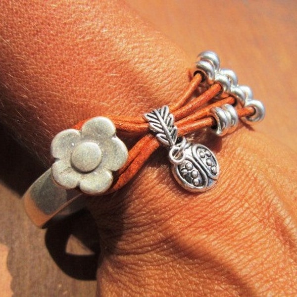 flower bracelet, womens bracelets, silver bracelet, leather bracelet, beaded Bracelets, natural jewelry, accessories, charm Bracelet