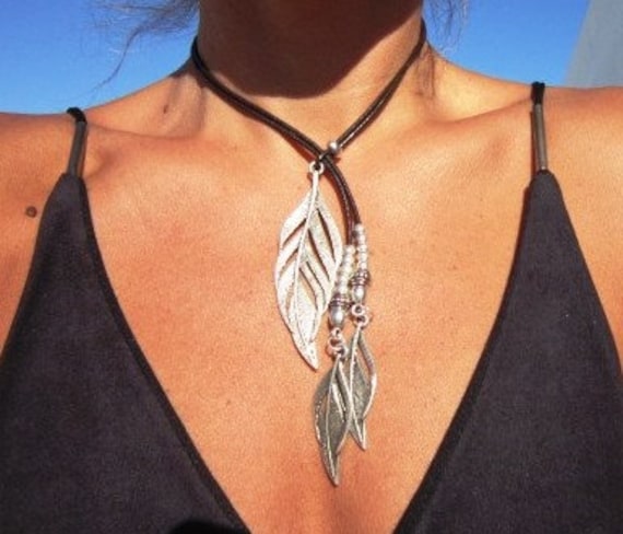 feather necklace, Y necklaces, lariat necklace, long necklaces, silver necklaces, fashion jewelry, ring necklace, silver ring, etsy rings