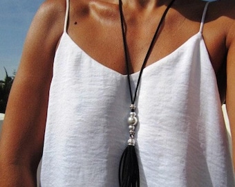 Meistverkaufte Artikel Silber Alltag Anhänger Perlenkette • Lange Layered Chunky Halskette Geschenk für Sie • Halsketten für Frauen Topseller