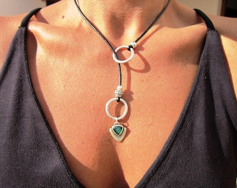 Statement Charm Y Lariat Necklace • Silver Beaded Necklaces for Women • Personalized Jewelry Gifts Best selling items • Gift for Her