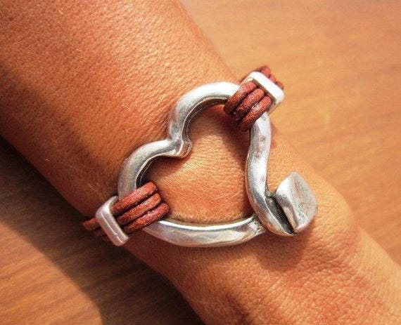 Leather & Silver Charm Beaded Bracelet • Handmade Jewelry Gift for Her • Custom Bracelet Gift • Personalized Jewelry Gifts by Kekugi