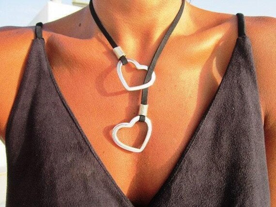 Y lariat Necklace heart charm Couples Necklace • Beaded Necklaces for Women • Personalized Jewelry Gifts Best selling items • Gift for Her