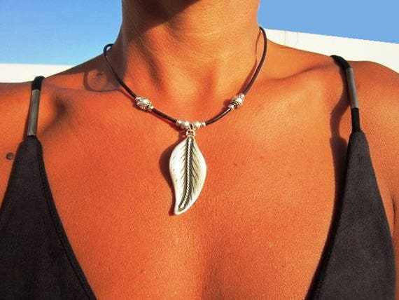 Women necklace, beaded necklace, silver necklaces for women, Choker necklace, chokers, silver necklaces, leather necklace, costume jewelry