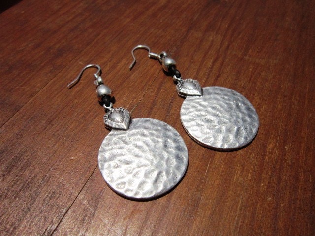 Statement dangle hoop earrings sterling silver earring hoops | Etsy