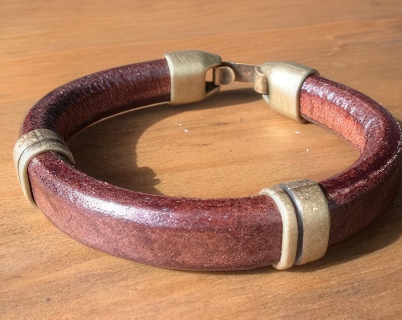 Handgefertigtes Leder Herren Armband • Passende Paar Armbänder • Benutzerdefinierte Herren Armband Geschenk für Ihn • Bestseller Schmuck von Kekugi Bild 2