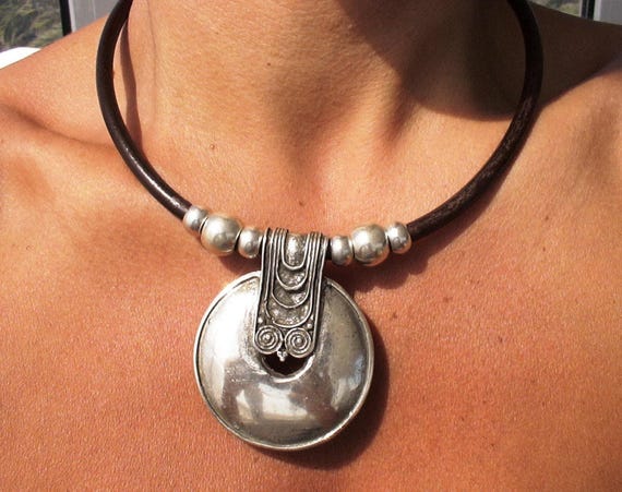 Custom Statement Silver Necklace • Beaded Couples Necklace Pendant Charm • Custom Personalized Jewelry • Best Selling Items Gift for Her