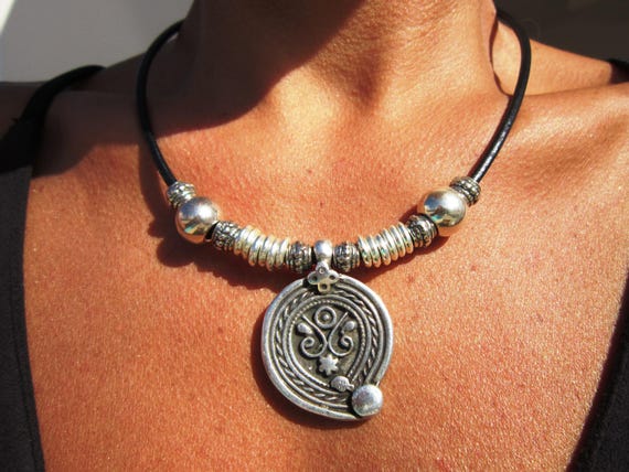 Couples Necklace with Pendant Charm • Custom Statement Silver Beaded Necklace • Custom Personalized Jewelry •Best selling items Gift for Her