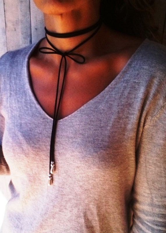 wrap necklace, wrap choker, choker necklace, leather choker, beaded choker, bohemian necklace, Boho jewelry, bohemian jewelry, hippy jewelry