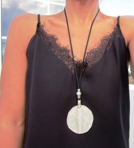 Best selling items Silver Everyday Pendant Beaded Necklace • Long Boho Layered Chunky Necklace Gift for Her • Necklaces for Women by Kekugi