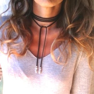 Layered Statement Silver Beaded Necklace with Boho pendant • Couples Necklace Handmade Personalized Jewelry Gift