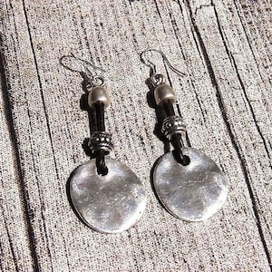 sterling silver charm drop earrings