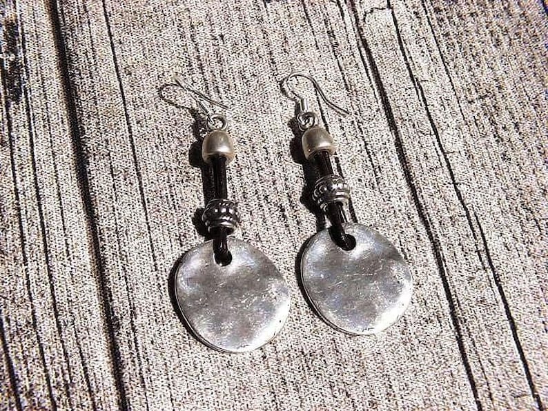 sterling silver charm drop earrings