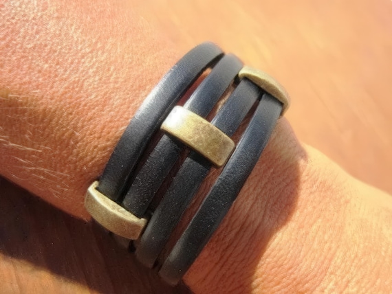 Personalized Leather Beaded Bracelet Gifts for Men • Handmade Mens Jewelry • Birthday Gift or Custom Jewelry Gift for Him by Kekugi