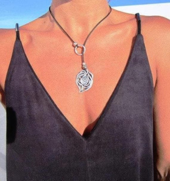 Boho Y lariat feather Necklace • Beaded Couples Necklace gift for Her • Bohemian personalized Handmade Jewelry • Best selling items