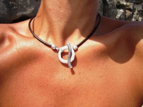 Statement Pendant Charm Ring Necklace • Silver Beaded Necklaces for Women • Handmade Personalized Jewelry Best selling items Gifts