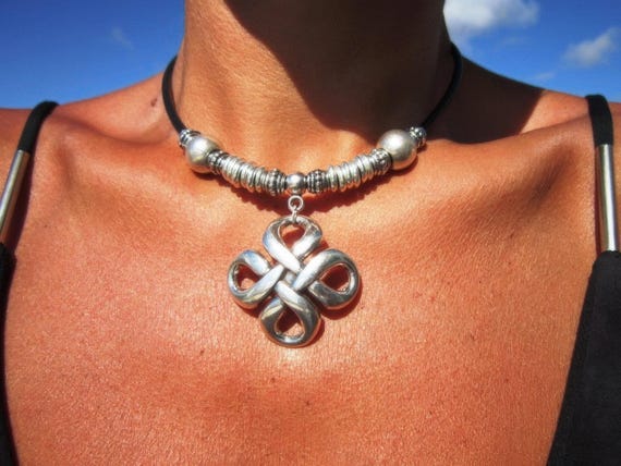 Custom Statement Silver Beaded Necklace with Nautical Pendant Charm • Custom Personalized Jewelry • Best Selling Items Gift for Her