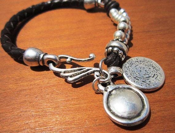 Custom Charm Silver Beaded Bracelet • Bohemian Handmade Jewelry • Personalized Custom jewelry Gift for Her & Birthday Gift by kekugi