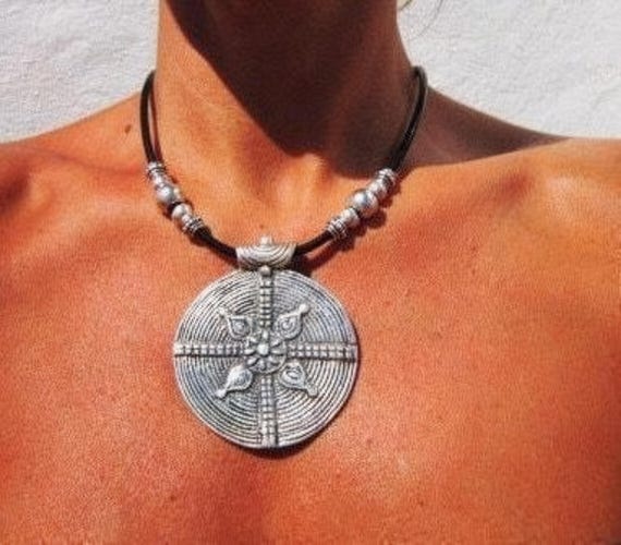 Custom Statement chunky Silver Necklace • Beaded Couples Necklace Pendant Charm • Personalized Jewelry • Best Selling Items Gift for Her