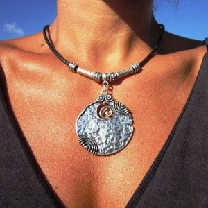 Custom Statement Silver Necklace • Beaded Couples Necklace Pendant Charm • Custom Personalized Jewelry • Best Selling Items Gift for Her