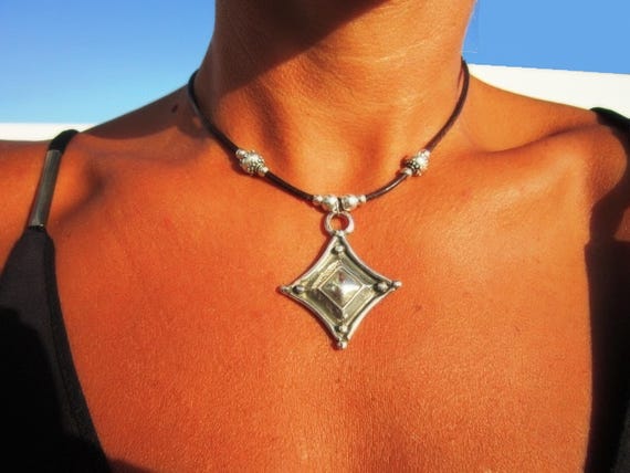 Silver Beaded Necklace with Charm • Bohemian Handmade jewelry • Necklaces for Women • Personalized Jewelry Gift for Her Best Selling Items