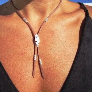 Statement Silver Chunky Pendant leather Necklace • Bohemian Jewelry Best Selling Items • Gift for Her • Neotribal Jewelry Boho Necklace