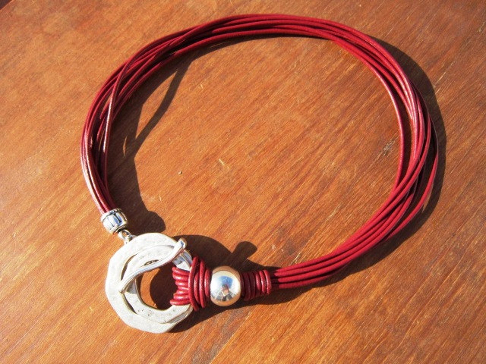 Silver Circle Necklace Eternity Necklace Ring Necklace Etsy