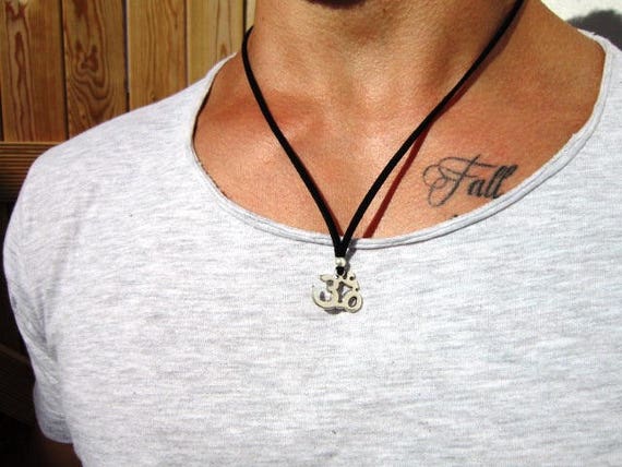 mens anchor necklace pendant, personalized gift for men, leather personalized necklace, mens necklaces