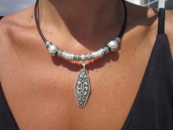 Silver Pendant Necklace birthday gift for Her or Mom • Personalized Gifts Anniversary Gift • Handmade Bohemian Jewelry Best selling items