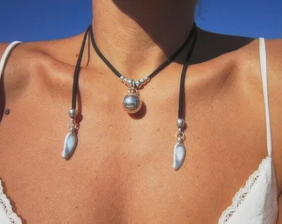 Statement Chunky silver pendant Necklace Handmade Products • layered beaded necklace • Bohemian Personalized Jewelry Gift for Her or Host