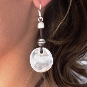 Gift for her hook sterling silver earrings dangle, statement drop beaded earrings. Personalized handmade jewelry, cute boho unique earrings.