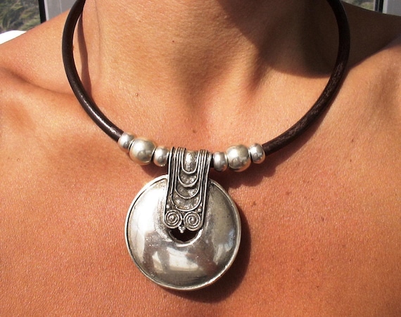 Custom Statement Silver Beaded Necklace with Pendant Charm • Custom Personalized Jewelry • Best Seller Design Gift for Her