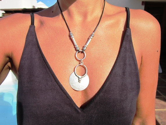 Silver Beaded Necklace with Charm • Bohemian Handmade jewelry • Necklaces for Women • Personalized Jewelry Gift for Her best selling items