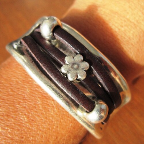 Silver Cuff Bracelet Womens Cuff Leather Bracelets Sterling Etsy