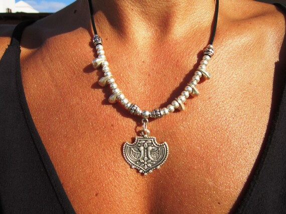 Statement Couples Pendant Charm Orchid Necklace • Silver Beaded Necklaces for Women • Handmade Personalized Jewelry Best selling items Gifts