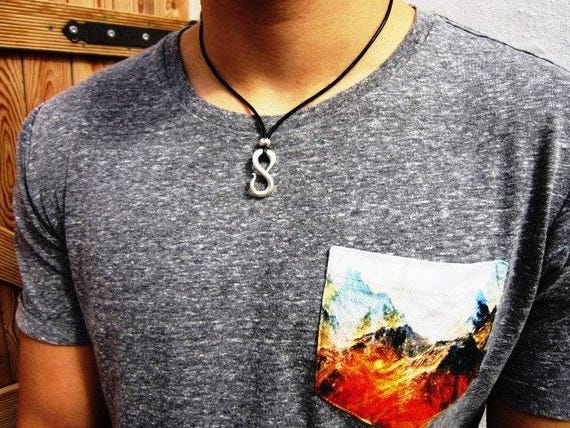 Silver Necklace for Men – Charm Necklace Custom Gift Mens Jewelry Gifts for Men Unique Handmade by Kekugi