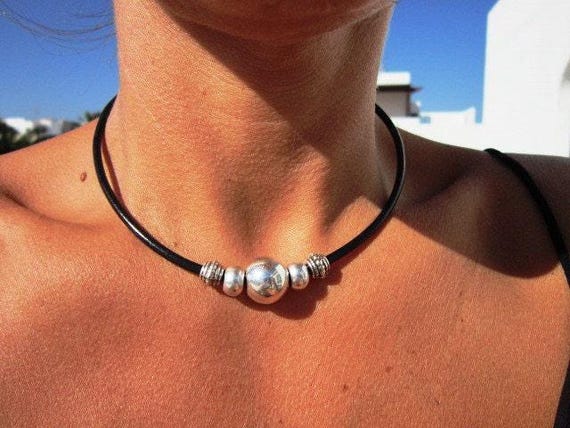 Handmade Simple Leather choker Necklace Gift for Her • Unique Couples Necklace Jewelry • Personalized Jewelry Best selling items Gifts