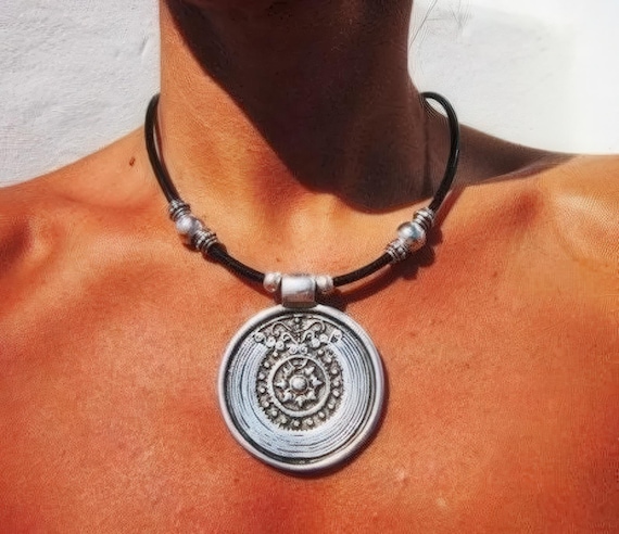 Custom Statement Silver Necklace • Beaded Couples Necklace Pendant Charm • Custom Personalized Jewelry • Best Selling Items Gift for Her