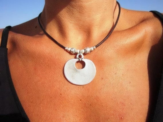 Silver Beaded Necklace with Charm • Bohemian Handmade jewelry • Necklaces for Women • Personalized Gift for Her or Mama Best Selling Items