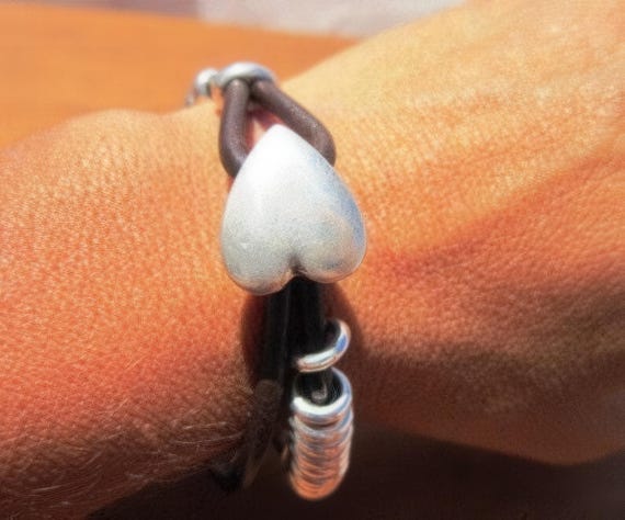 Bohemian Leather and Silver Beaded Bracelet Jewelry • Handmade Personalized Jewelry Gifts • Custom Bracelet Gift for Her by Kekugi