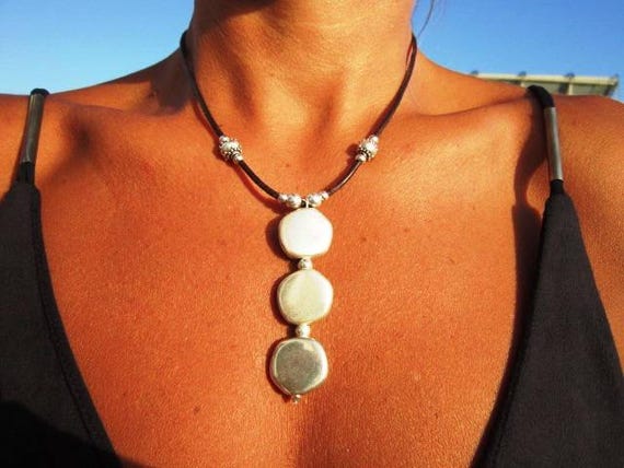 Custom Statement Silver Beaded Necklace with Pendant Charm • Custom Personalized Jewelry • Best Seller Design Gift for Her