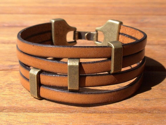 Personalized Leather Beaded Bracelet Gifts for Men • Handmade Mens Jewelry • Birthday Gift or Custom Jewelry Gift for Him by Kekugi