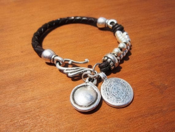 Custom Charm Silver Beaded Bracelet • Bohemian Handmade Jewelry • Personalized Custom jewelry Gift for Her & Birthday Gift by kekugi