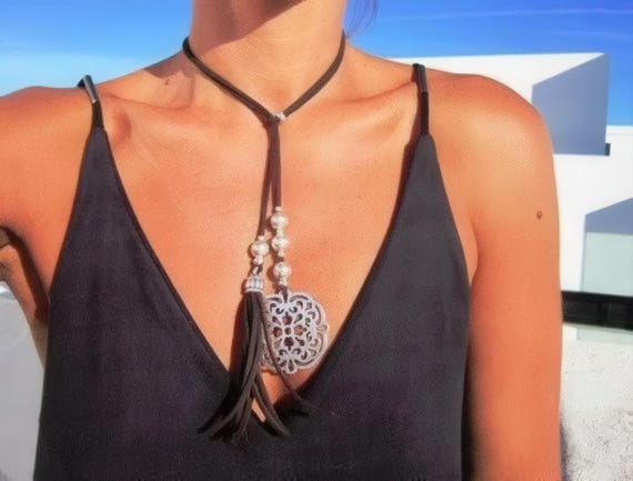 Couples Beaded Y Lariat Necklace tree of life  Charm • Bohemian Handmade Jewelry Necklaces for Women • Personalized Jewelry Gift for Her