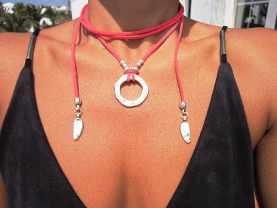 wrap necklace, boho necklace, Boho jewelry, bohemian jewelry, hippy jewelry, gypsy necklaces, boho necklaces, minimalist jewelry