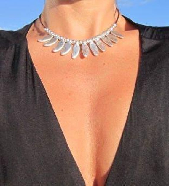 Custom Statement Silver Necklace • Beaded Couples Necklace Pendant Charm • Custom Personalized Jewelry • Best Selling Items Gift for Her