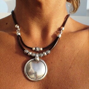 tribal costume jewelry, fashion jewelry, silver pendants necklaces, etsy choker necklace kekugi image 2