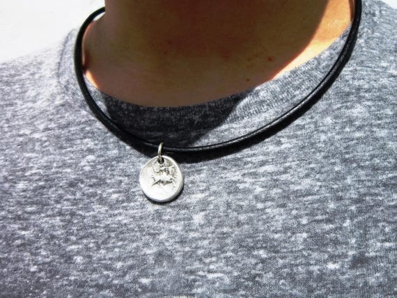 Silver Couples Necklace for Men – Charm Necklace Custom Gift Mens Jewelry Gifts for Men Unique Handmade by Kekugi