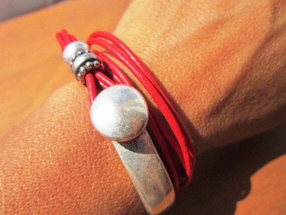 Silver & Leather Custom Bracelet Gift for Her • Personalized Handmade Jewelry Gift • Beaded Charm Bracelet Personalized Gifts for Birthday
